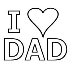 I love Dad lettering with heart coloring page