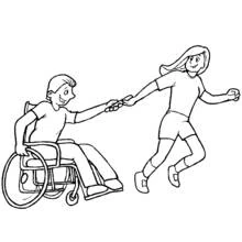 Disabled Person - Free printable coloring pages