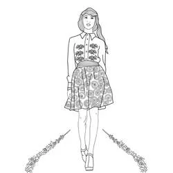 Teen girl in fashion outfit coloring page