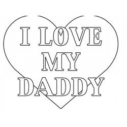 Big heart with I love my daddy message coloring page