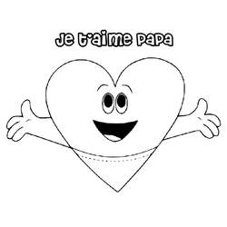 Smiling heart with open arms coloring page