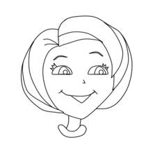 Mom's smiling face with wavy hair coloring page