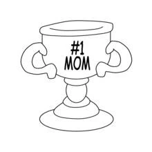 Number one Mom trophy coloring page