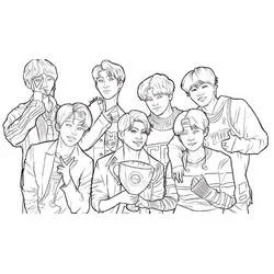 BTS - Free printable coloring pages