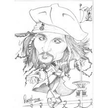 Johnny Depp - Free printable coloring pages