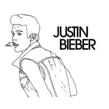 Justin Bieber singing on stage coloring page
