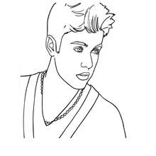 Justin Bieber portrait with tousled hair coloring page