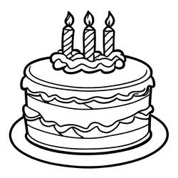Birthday Cake - Free printable coloring pages