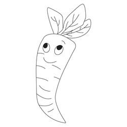 Carrot with a smiling face coloring page