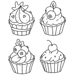 Cupcake - Free printable coloring pages