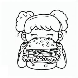 Hamburger - Free printable coloring pages