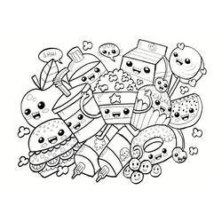Kawaii Food - Free printable coloring pages