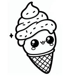 Kawaii Ice Cream - Free printable coloring pages