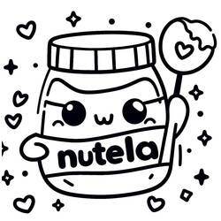 Kawaii Nutella - Free printable coloring pages