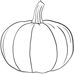 Large pumpkin filling the page with ridged stem coloring page