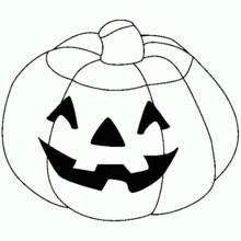 Pumpkin with a jack-o'-lantern smile coloring page