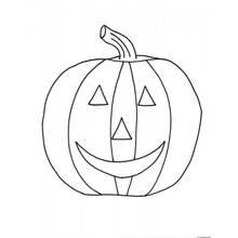 Pumpkin with crescent smile and triangle eyes coloring page