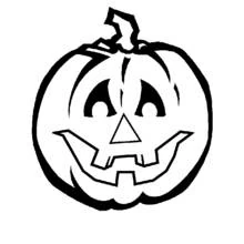 Pumpkin with triangle eyes and toothy grin coloring page