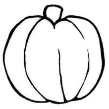 Large pumpkin with short stem and bold outline coloring page