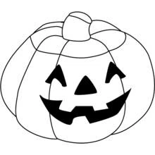 Pumpkin with a jack o lantern smiling face coloring page