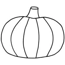 Pumpkin with simple rounded shape coloring page
