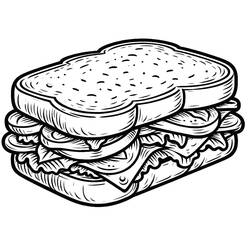 Sandwich - Free printable coloring pages