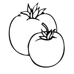 Two tomatoes side by side coloring page