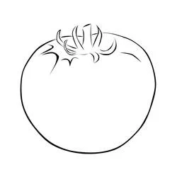 Tomato with a leafy stem coloring page
