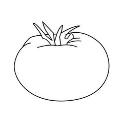 Tomato with rounded body and curved outline coloring page