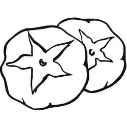 Tomatoes sliced in half coloring page