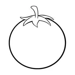 Simple round tomato coloring page