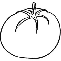 Tomato with a simple stem coloring page