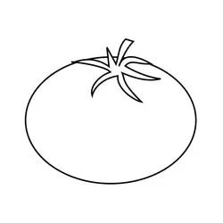 Single round tomato with leafy top coloring page