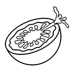 Tomato cut in half coloring page