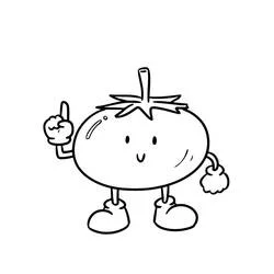 Tomato pointing a finger up coloring page