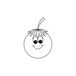 Smiling tomato with a stem coloring page