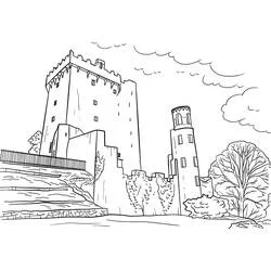 Blarney Castle tower and grounds coloring page
