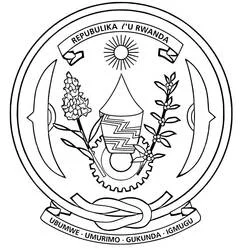 Emblem of Rwanda in a circular design coloring page