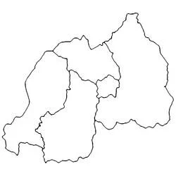 Map of Rwanda with provinces coloring page