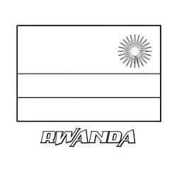 Flag of Rwanda with sun emblem coloring page