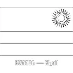 Flag of Rwanda with sun coloring page