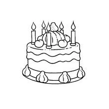 Fruit-topped cake with five piped swirls coloring page