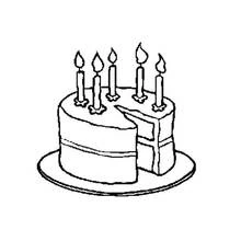 Cake with slice removed revealing layers coloring page