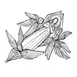 Assumption of Mary carried by angels coloring page