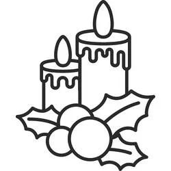 Christmas Candle - Free printable coloring pages
