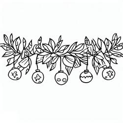 Christmas Garland - Free printable coloring pages
