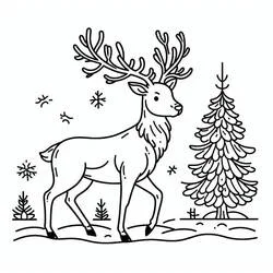 Christmas Reindeer - Free printable coloring pages