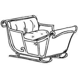 Christmas sleigh with padded seat coloring page