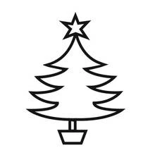 Christmas Tree with a star on top coloring page
