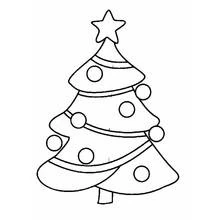 Christmas Tree with round ornaments and a star coloring page